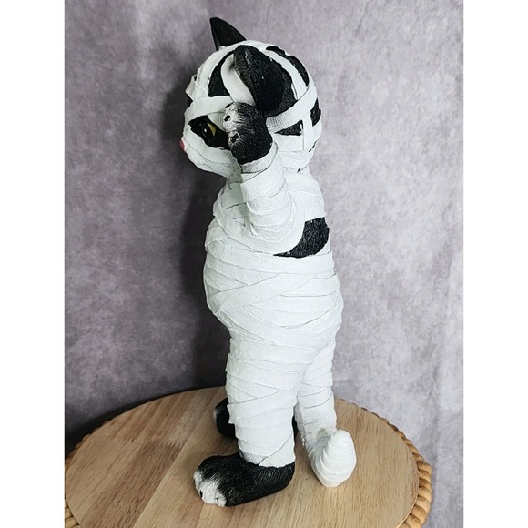 Halloween Black Cat Mummy Resin Figurine Statue Prop Decor Kitten 11.5"‎ NEW - Picture 2 of 6